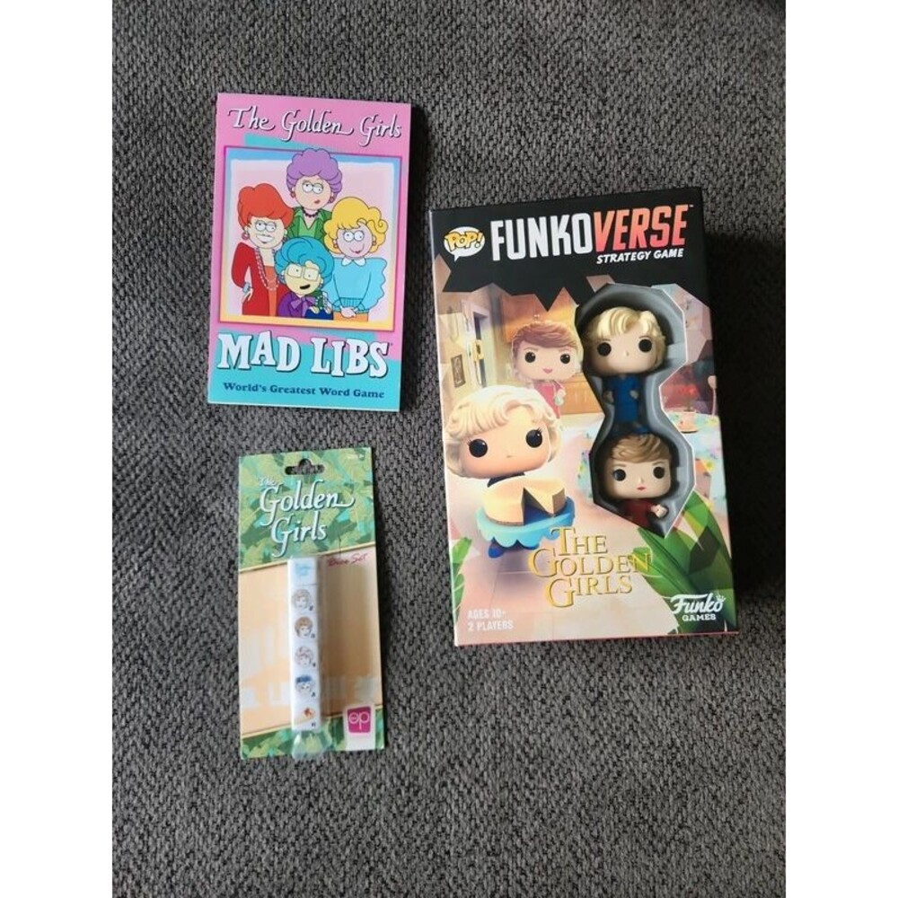 Golden Girls Game set including Pop Funko verse strategy game, dice and mad libs